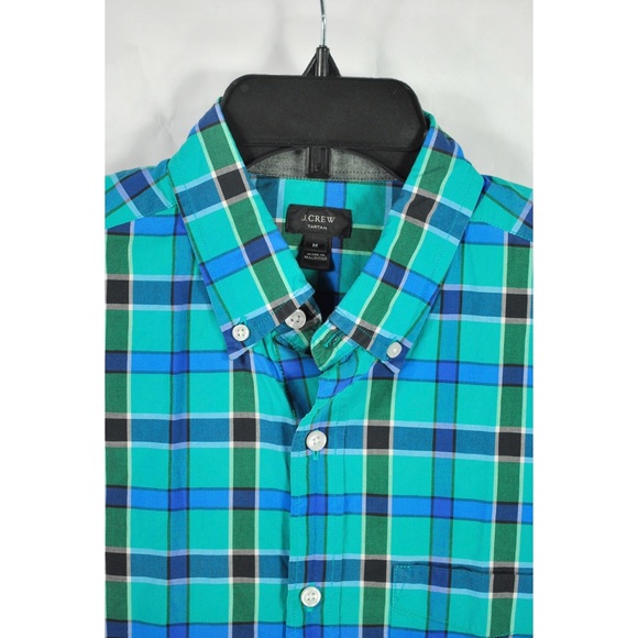 J Crew Blue Teal Tartan Plaid Button Front Shirt - Picture 4 of 5